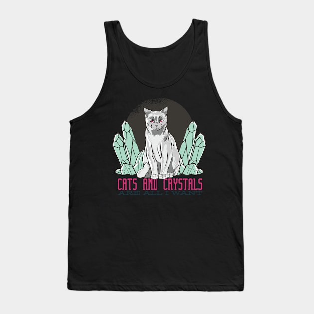 Cat and Crystal Tank Top by Shirtseller0703